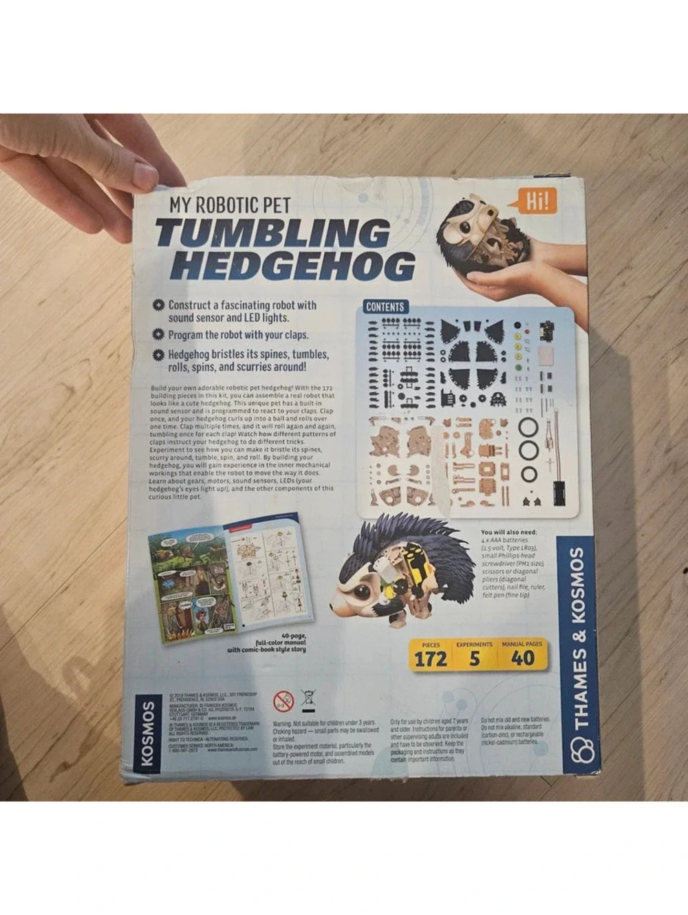 Thames & Kosmos My Robotic Pet Tumbling Hedgehog STEM Robot Kit 172 Pieces